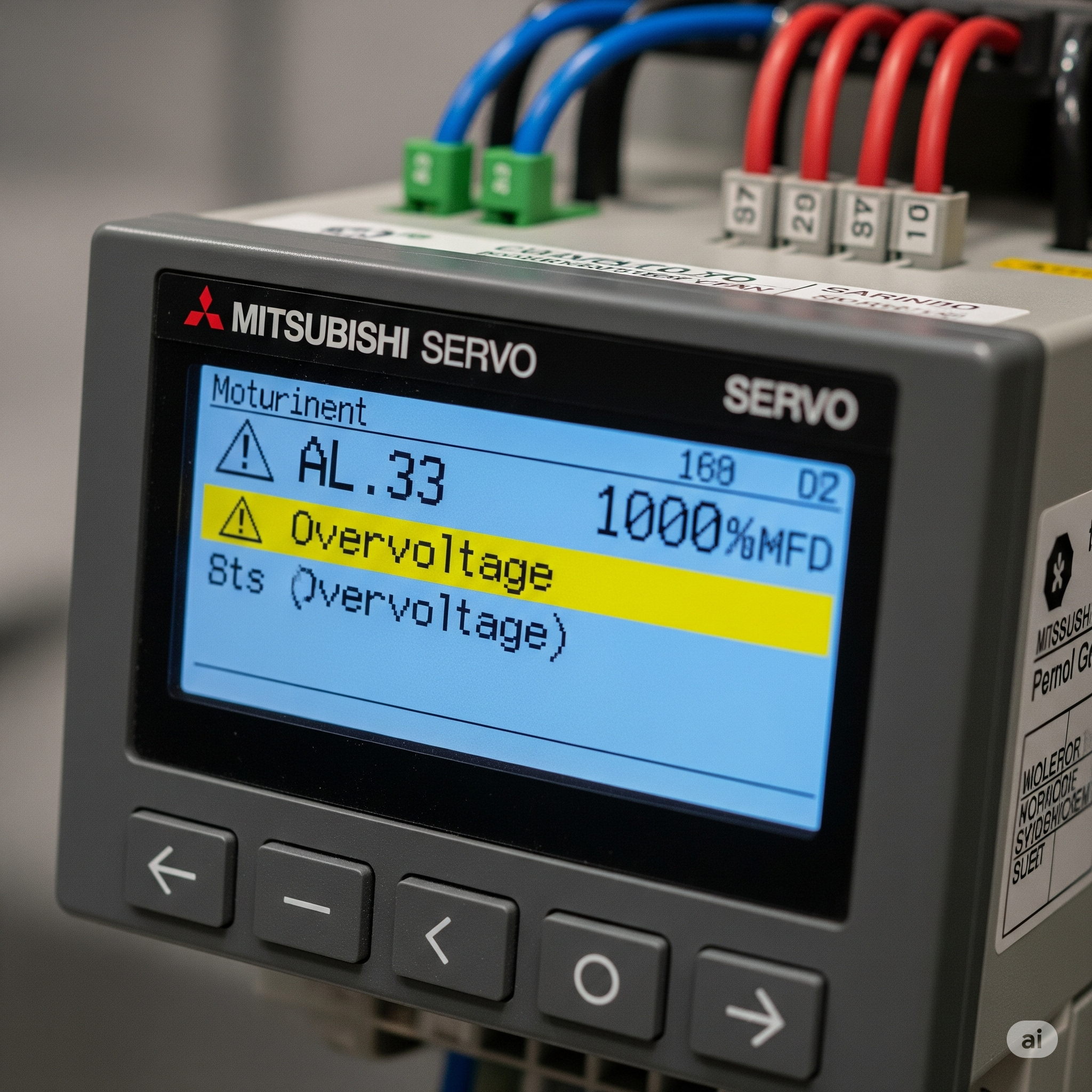 Servo Mitsubishi Loi-AL.33-Qua-ap-Overvoltage | Hải Phòng Tech